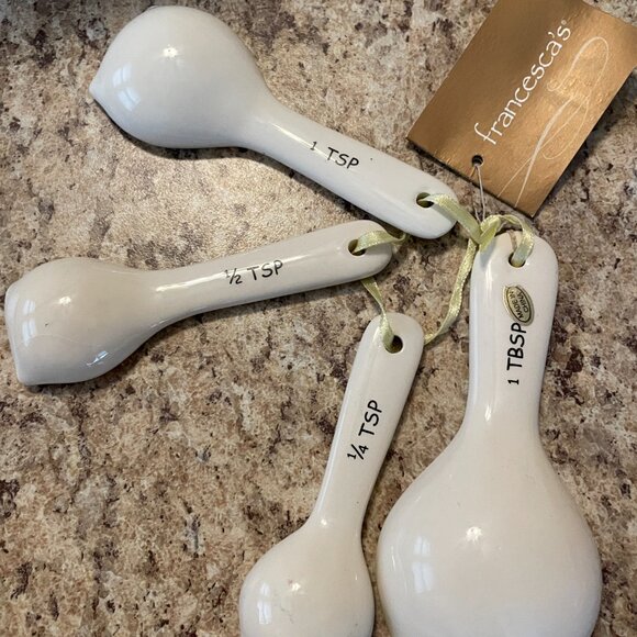 Francescas Owl Measuring Spoons - Ceramic Colorful Owls w/ Measurement Print NWT - Picture 8 of 8